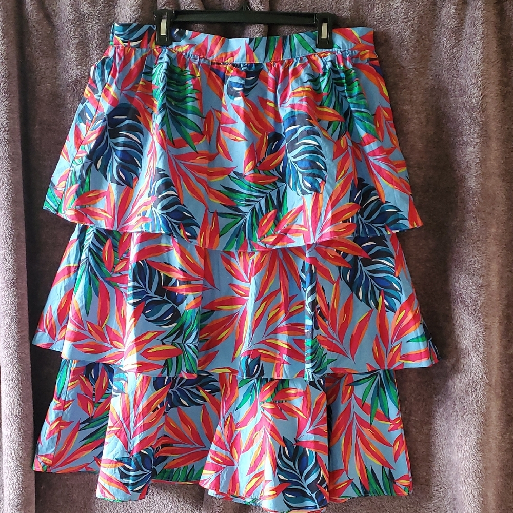 Tabitha Brown Tiered Floral Fauna Skirt